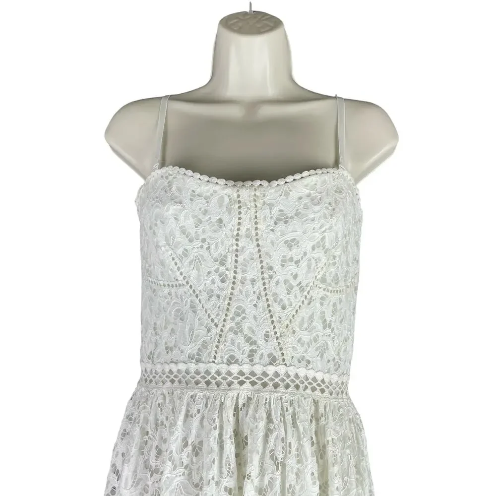 Jonathan Simkhai Strapless Lace Bridal Dress Convertible White Size 6 - Picture 6 of 12